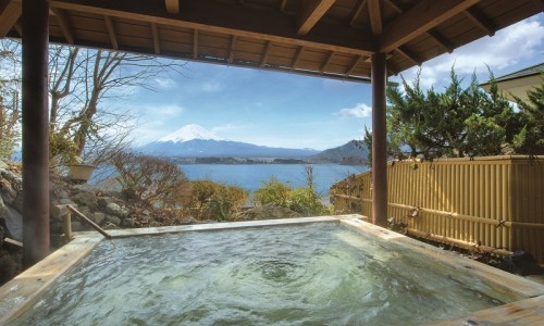 富士山が見える温泉