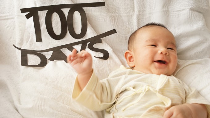 赤ちゃん100日記念写真