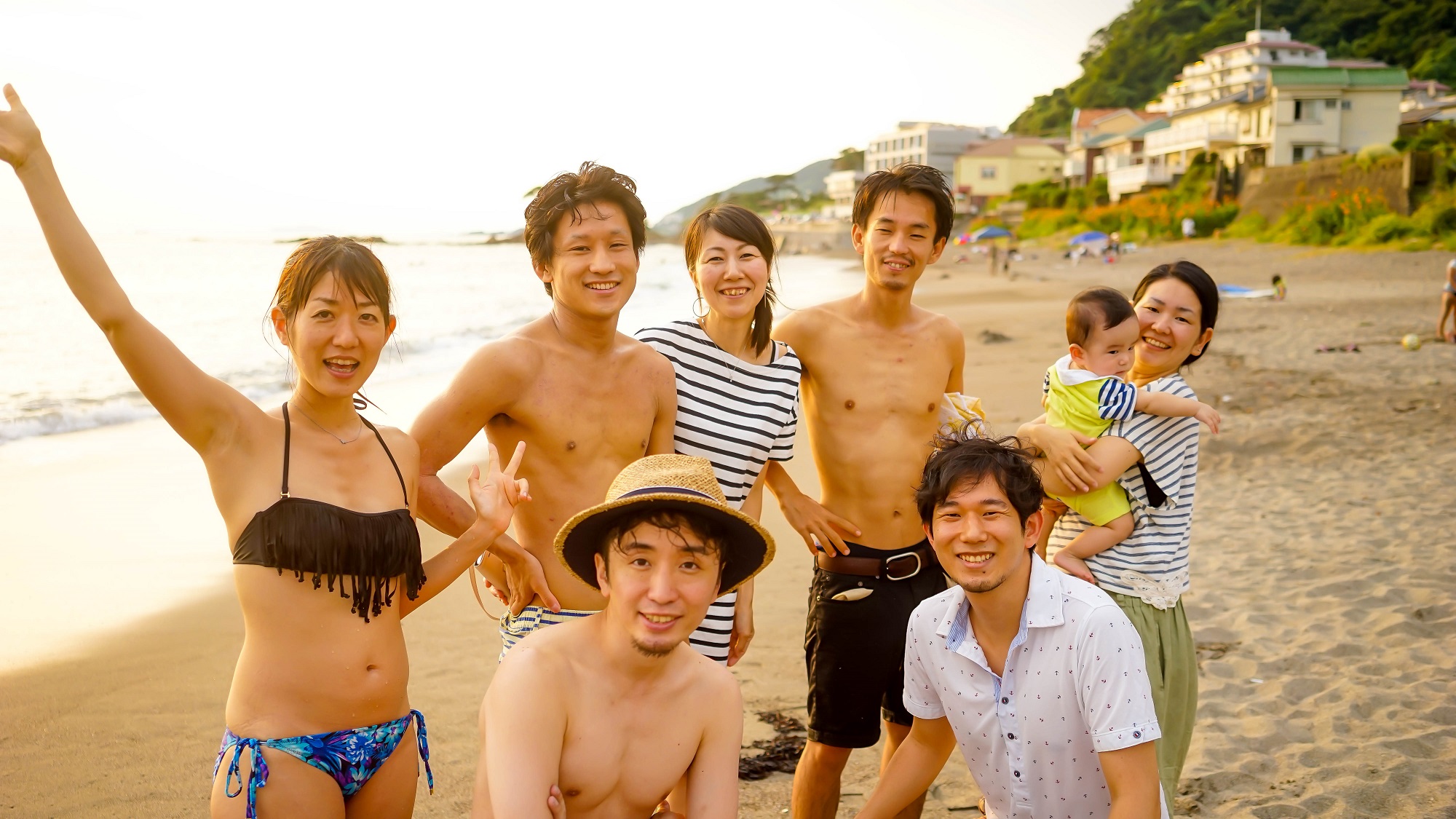 葉山・秋谷海岸海水浴場にシェアハウスのメンバーとドライブ！