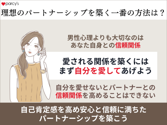 理想のパートナーシップを築く一番の方法は、あなたの自己肯定感を高めること