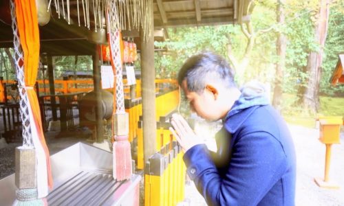 京都嵐山参拝の様子