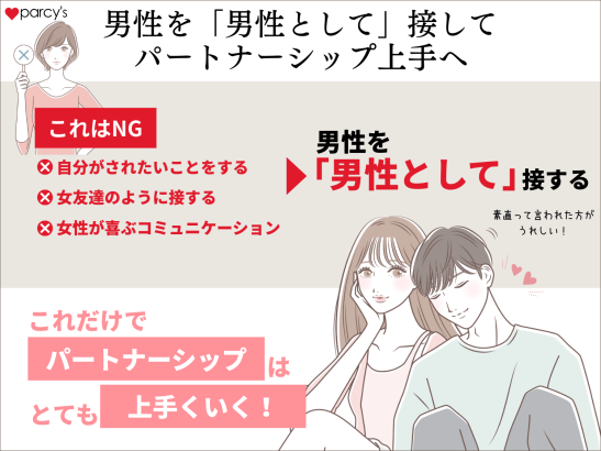 男性を「男性として」接して パートナーシップ上手へ