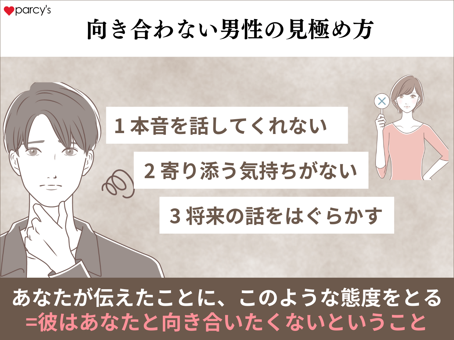 向き合わない男性の見極め方