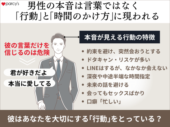 男性の本音は言葉ではなく、「行動」と「時間のかけ方」に現れる