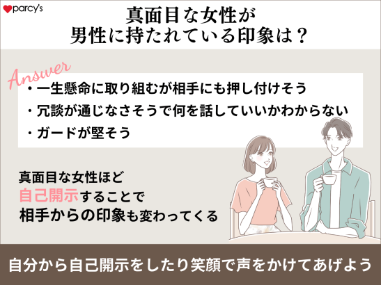 真面目な女性が男性に持たれている印象は？