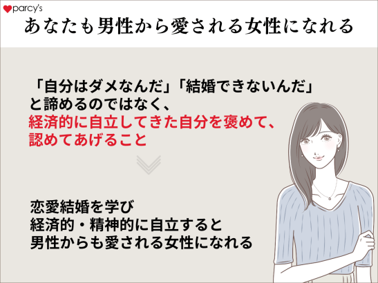 経済的にも自立して、精神的にも自立して、男性からも愛される女性にあなたはなれる