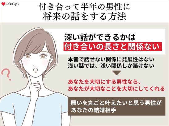 付き合って半年の男性に将来の話をする方法