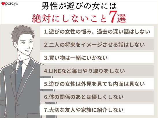 男性が遊びの女には絶対にしないこと7選