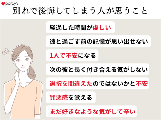 長年付き合った人と別れるのは後悔する？