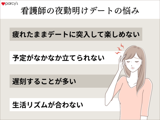 看護師の夜勤明けデートの悩みは？