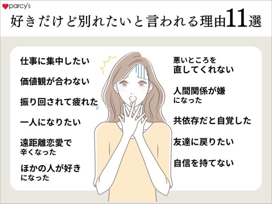 好きだけど別れたい・疲れたと言われる理由11選