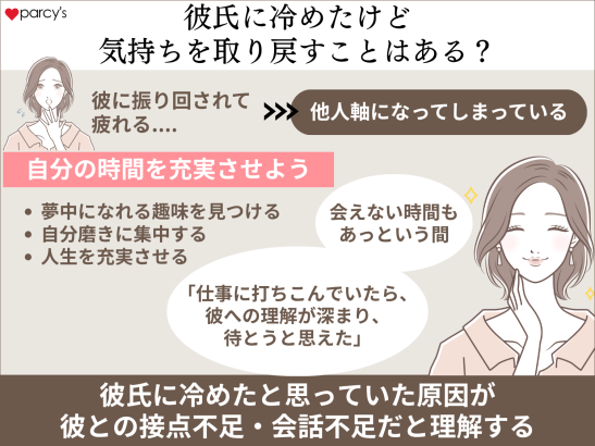 彼氏の仕事が忙しくて冷めたけど気持ちを取り戻すことはある？