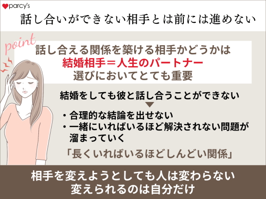 話し合いができない相手とは前には進めない