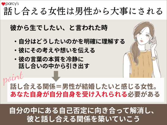 話し合える女性は男性から大事にされる、それが幸せな結婚へ大事なことなんだよ