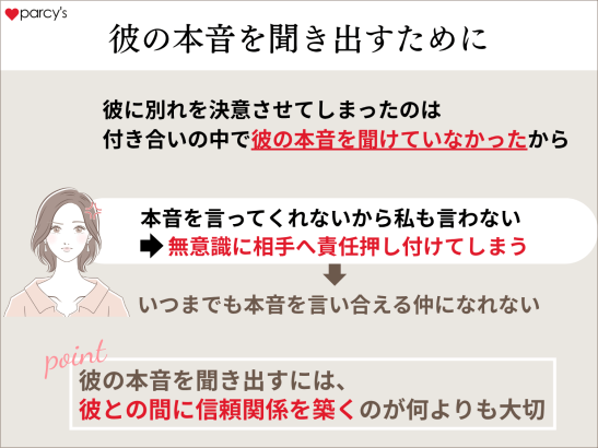 彼の本音を聞き出すために