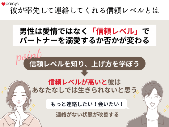 彼が率先して連絡してくれるようになる信頼レベルとは